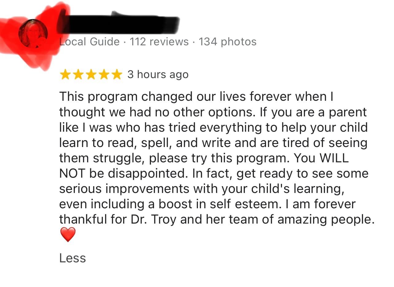 Five-star Google review: 'This program changed our lives forever when I thought we had no other options.'